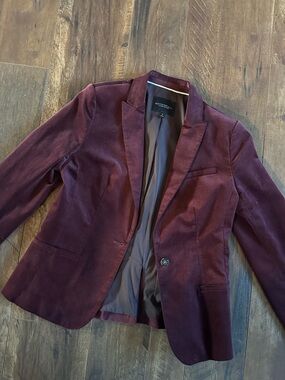 Banana Republic Women's Deep Berry Velvet Blazer